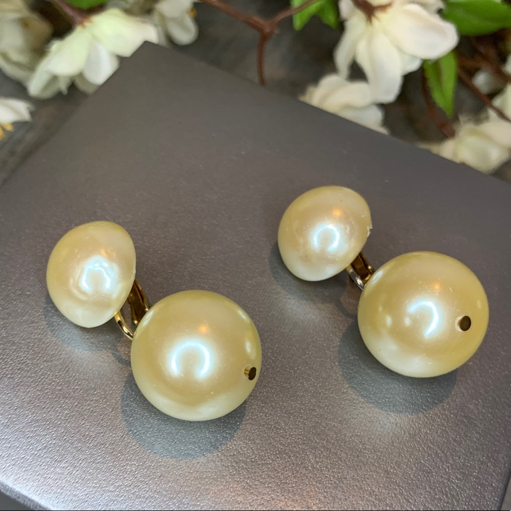 Vintage 1950’s Large Faux Pearl Drop Earrings